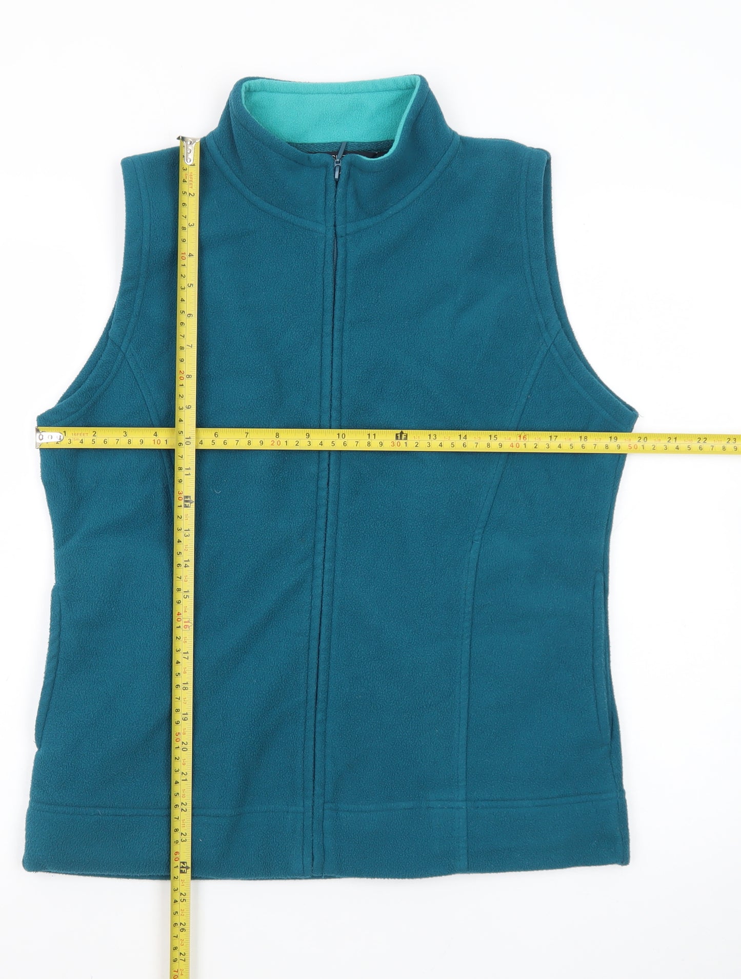 ISLE Essentials Women's Blue Fleece Zip Waistcoat Size M 14-16