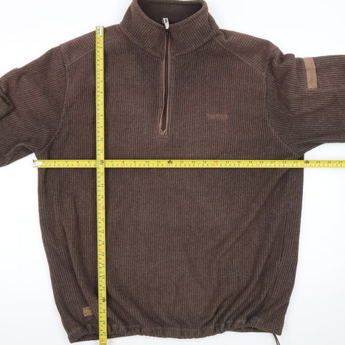 Regatta Men Brown Fleece 1/4 Zip Pullover Sweatshirt L Outdoor Hiking