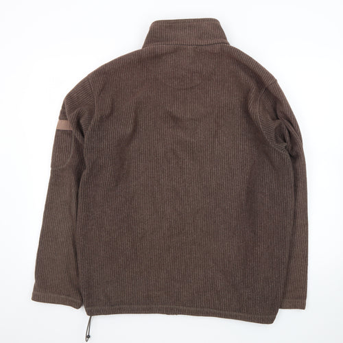 Regatta Men Brown Fleece 1/4 Zip Pullover Sweatshirt L Outdoor Hiking