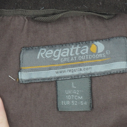 Regatta Men Brown Fleece 1/4 Zip Pullover Sweatshirt L Outdoor Hiking