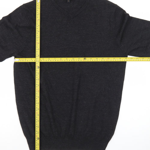 Simon Carter Men’s Black Wool Acrylic V-Neck Jumper Size L