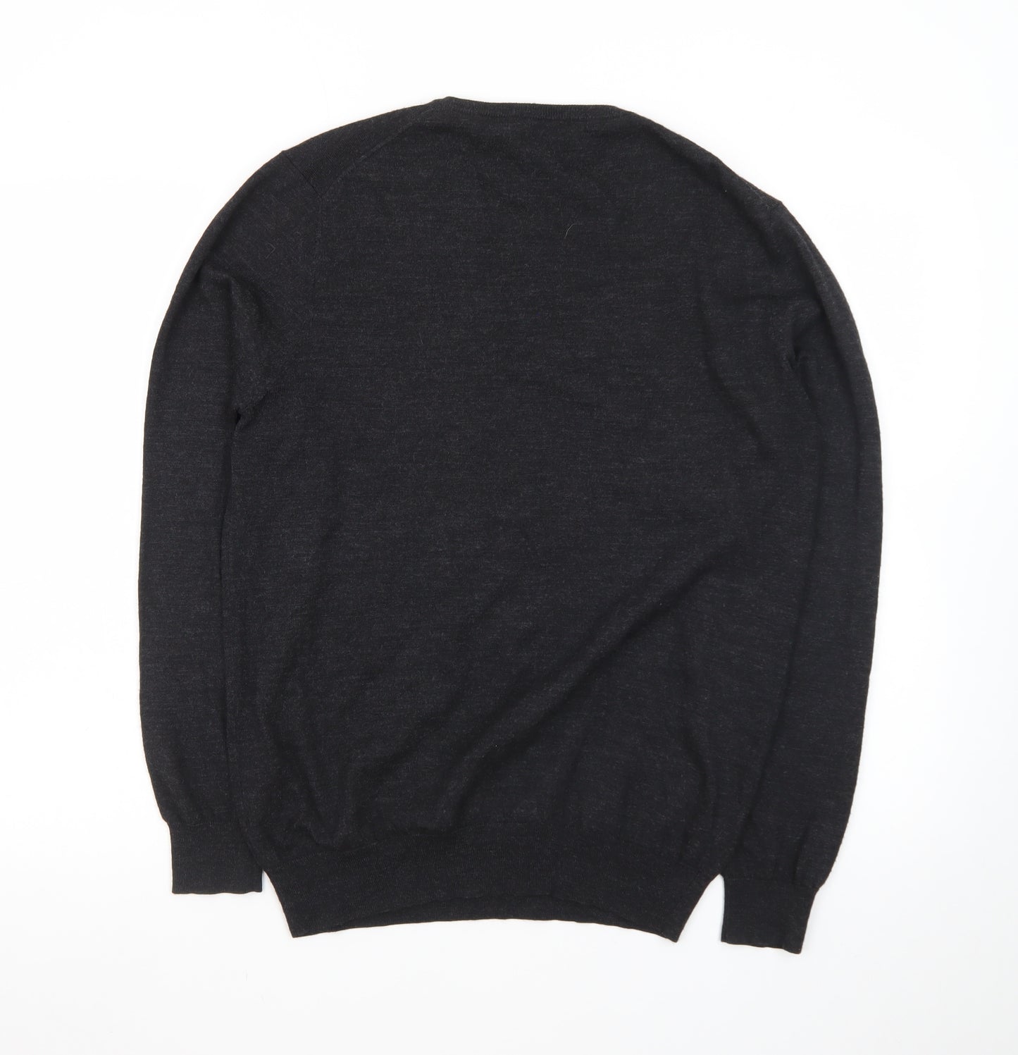Simon Carter Men’s Black Wool Acrylic V-Neck Jumper Size L