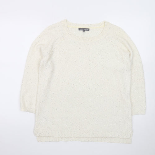 Laura Ashley Women’s Ivory Sequin Knit Jumper UK 14