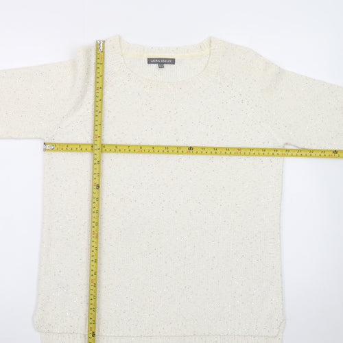 Laura Ashley Women’s Ivory Sequin Knit Jumper UK 14