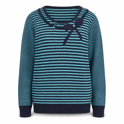Marks and Spencer Women’s Blue Striped Bow Knit Jumper Size 16
