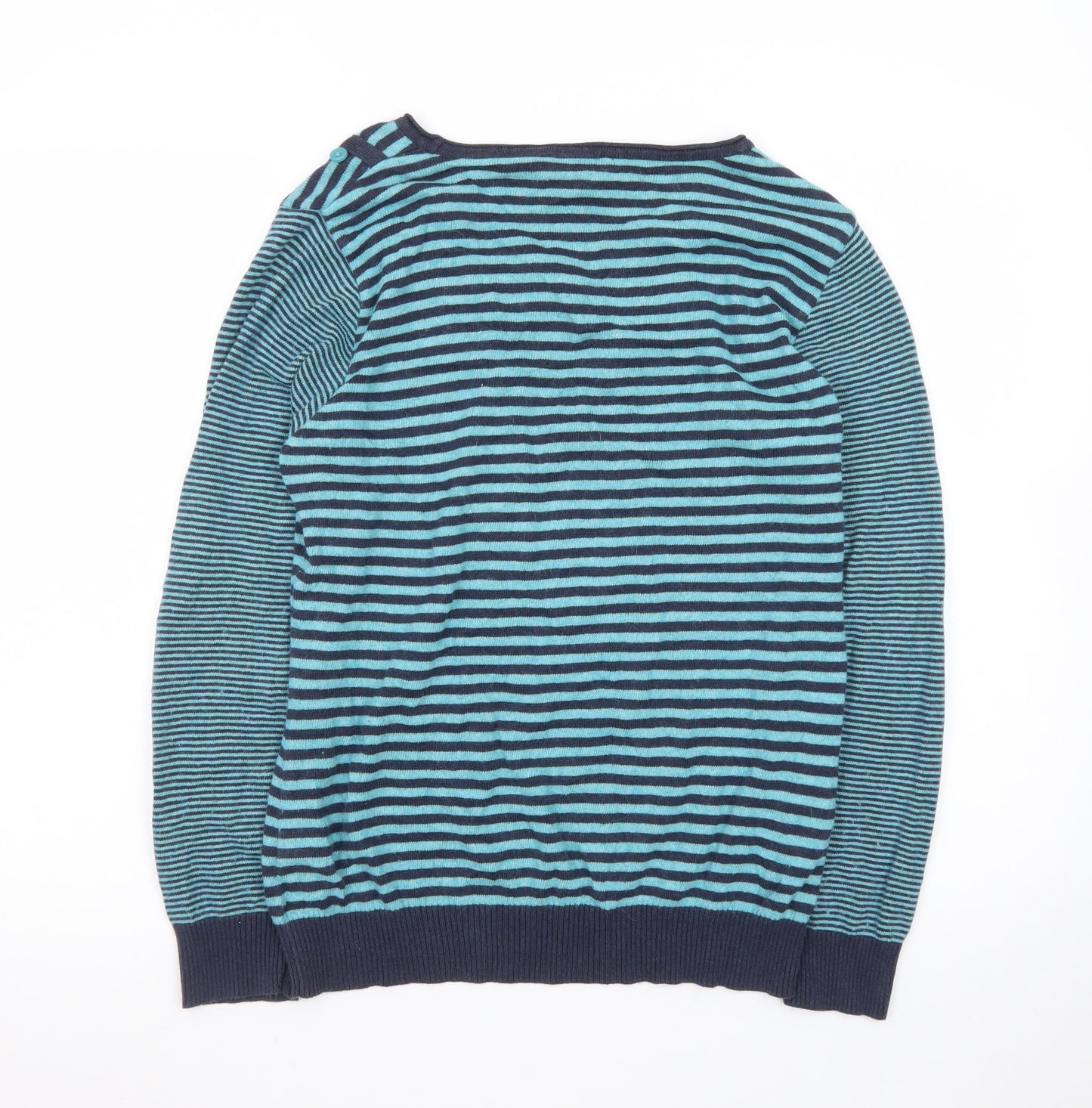 Marks and Spencer Women’s Blue Striped Bow Knit Jumper Size 16