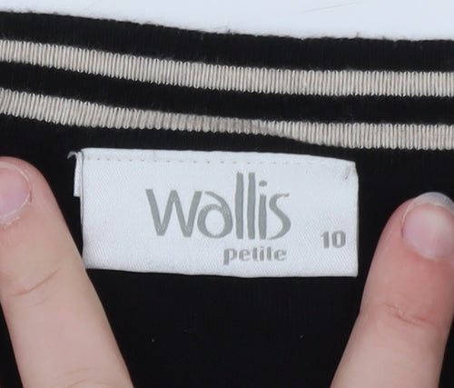 Wallis Women Black Beige Bow Knit Petite Jumper Size 10