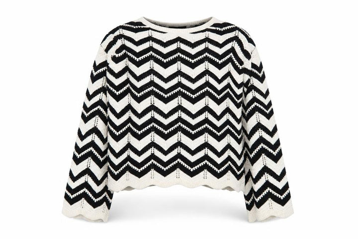 F&F Women's Black & White Chevron Knit Jumper M