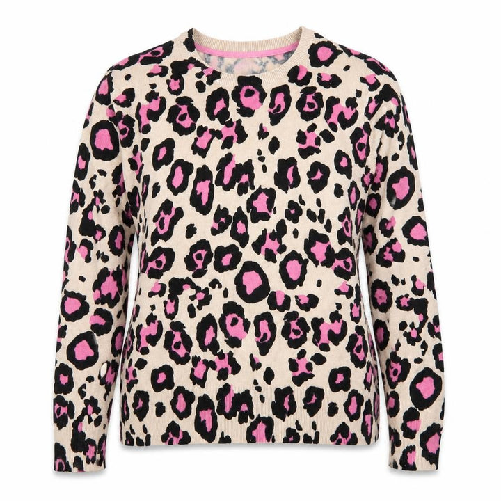 M&Co Women’s Beige Leopard Print Long Sleeve Pullover Jumper UK14