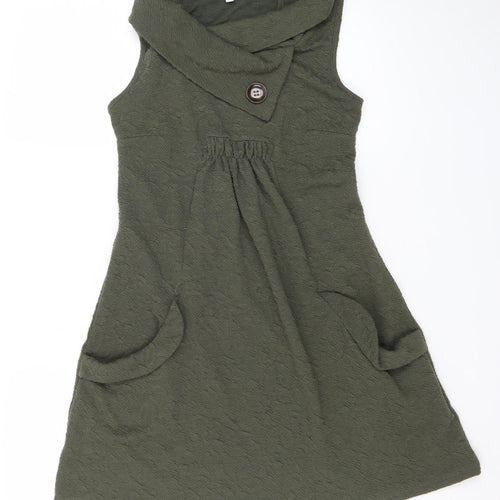 Apricot Womens Green Size 8 Sleeveless Cowl Neck Shift Dress