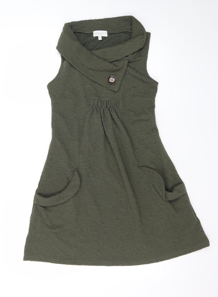 Apricot Womens Green Size 8 Sleeveless Cowl Neck Shift Dress