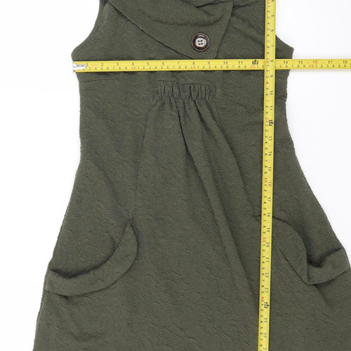 Apricot Womens Green Size 8 Sleeveless Cowl Neck Shift Dress