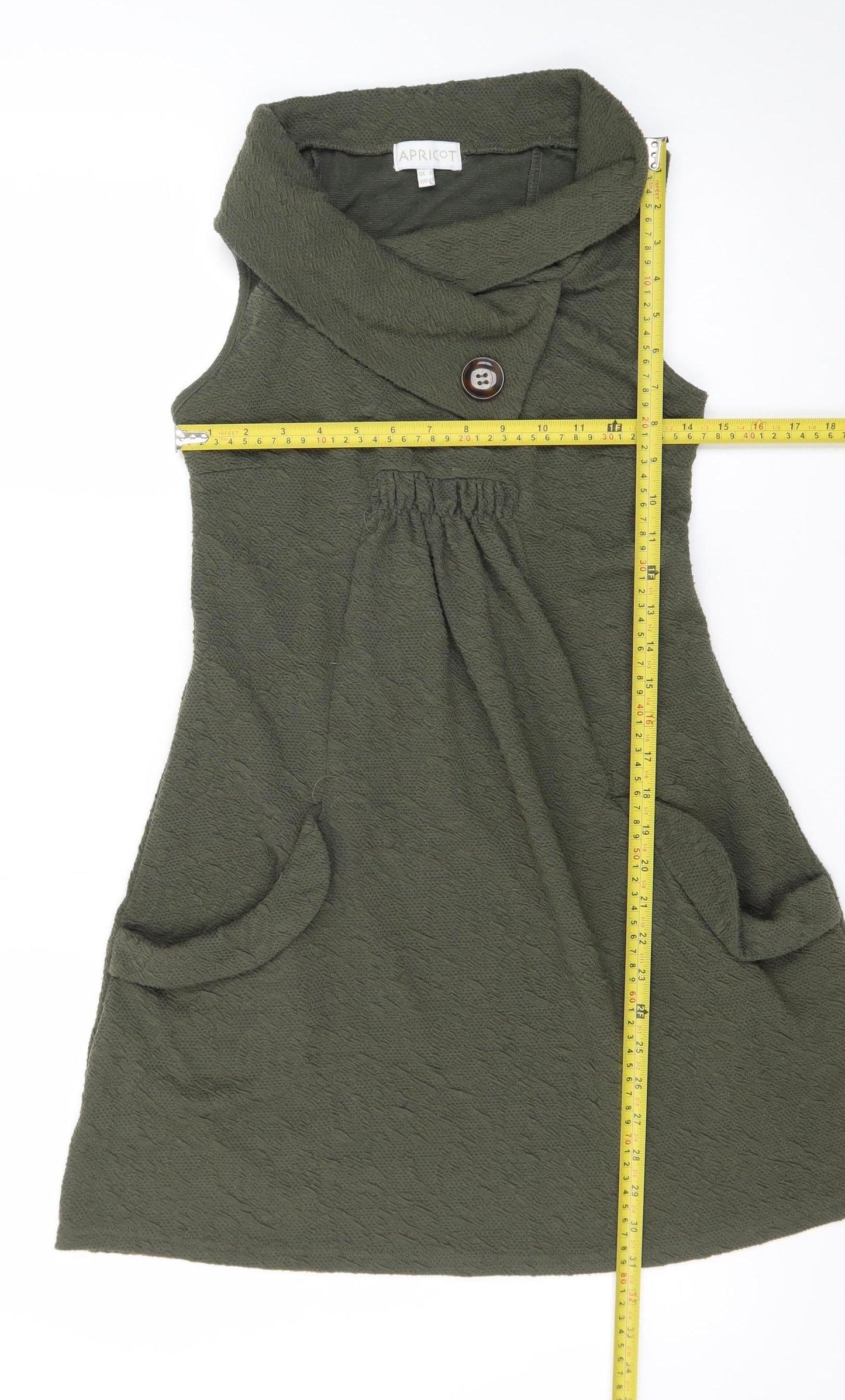 Apricot Womens Green Size 8 Sleeveless Cowl Neck Shift Dress