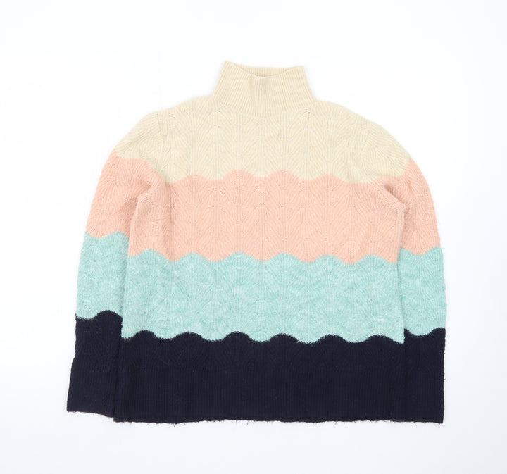 Oasis Women’s Multi Stripe High Neck Knit Jumper M