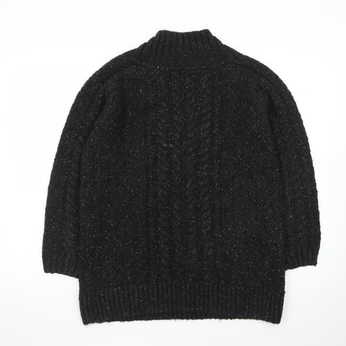 FatFace Unisex Black Cable Knit Cardigan M