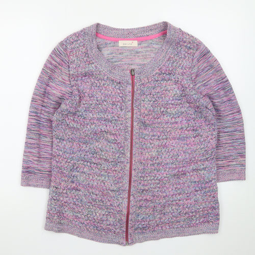 Marks and Spencer Women’s Multicoloured Full Zip Knit Jumper Size 16