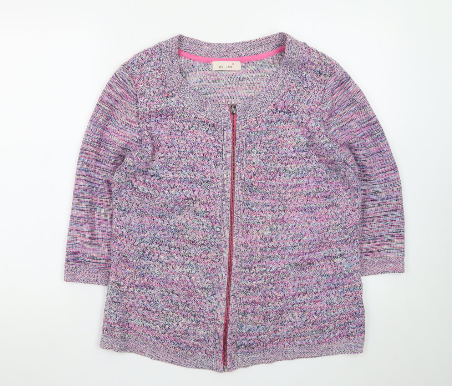 Marks and Spencer Women’s Multicoloured Full Zip Knit Jumper Size 16