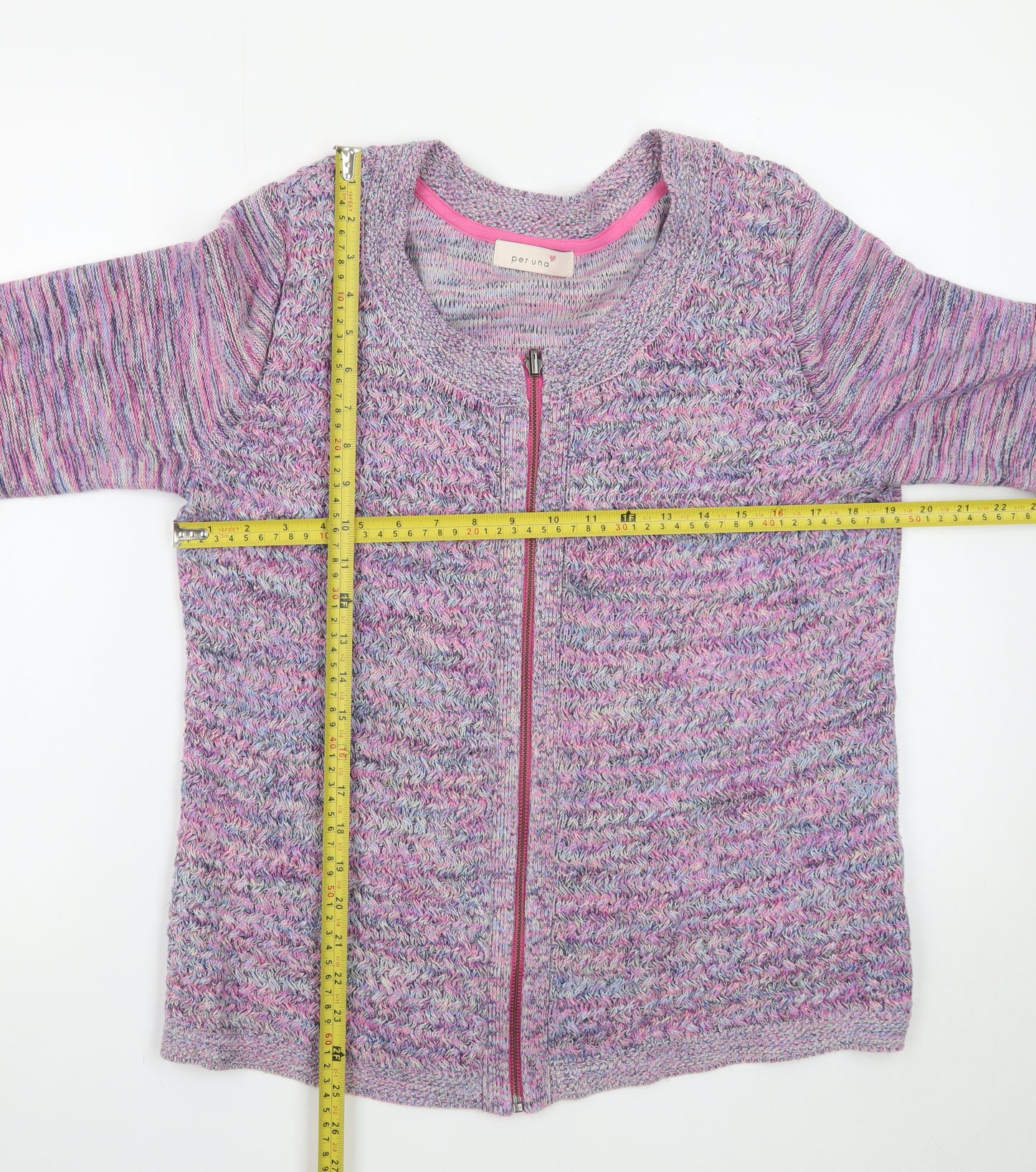 Marks and Spencer Women’s Multicoloured Full Zip Knit Jumper Size 16