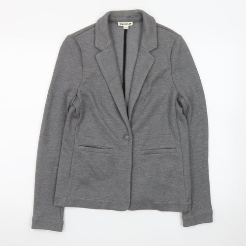 Whistles Women Grey Single-Breasted Blazer Jacket Size 8