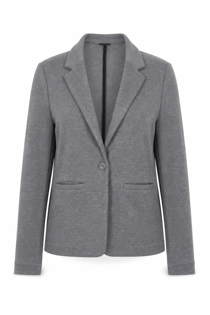 Front view of Whistles Women Grey Single-Breasted Blazer Jacket, size 8