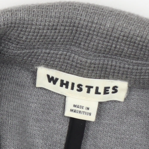 Whistles Women Grey Single-Breasted Blazer Jacket Size 8