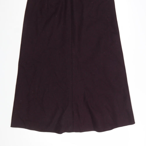 Marks and Spencer Women Claret Wool Blend A-Line Skirt Size 16