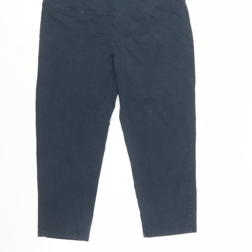 Alice Collins Women Blue Cotton Stretch Capri Leggings Size 14