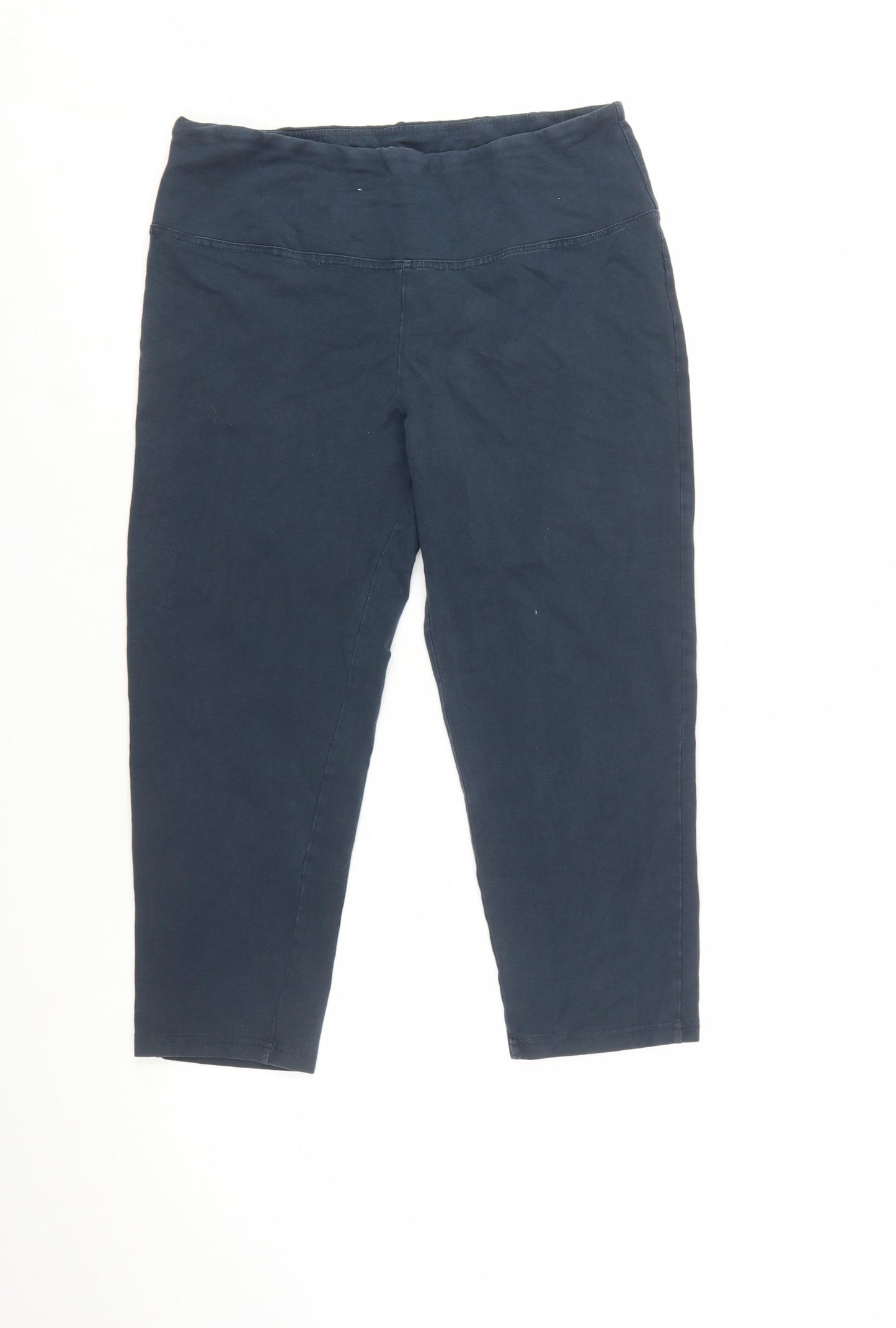 Alice Collins Women Blue Cotton Stretch Capri Leggings Size 14