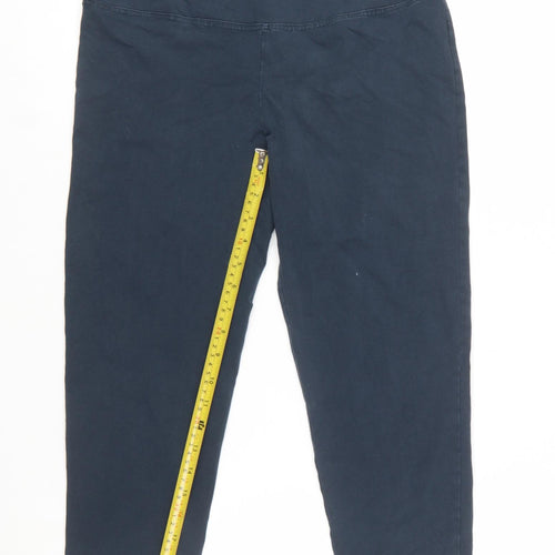 Alice Collins Women Blue Cotton Stretch Capri Leggings Size 14