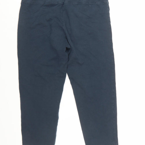 Alice Collins Women Blue Cotton Stretch Capri Leggings Size 14