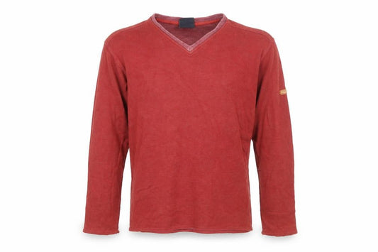 Front view of L.O.G.G. Men’s Red V-Neck Pullover Sweatshirt, size L
