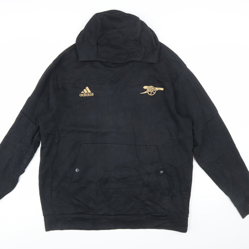 Adidas Men Black L Pullover Hoodie Football Sportswear