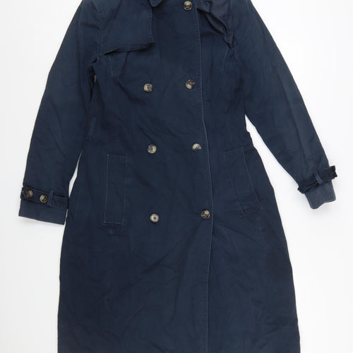 Marks and Spencer Women's Blue Cotton Trench Coat Size 10