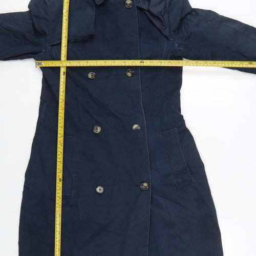 Marks and Spencer Women's Blue Cotton Trench Coat Size 10