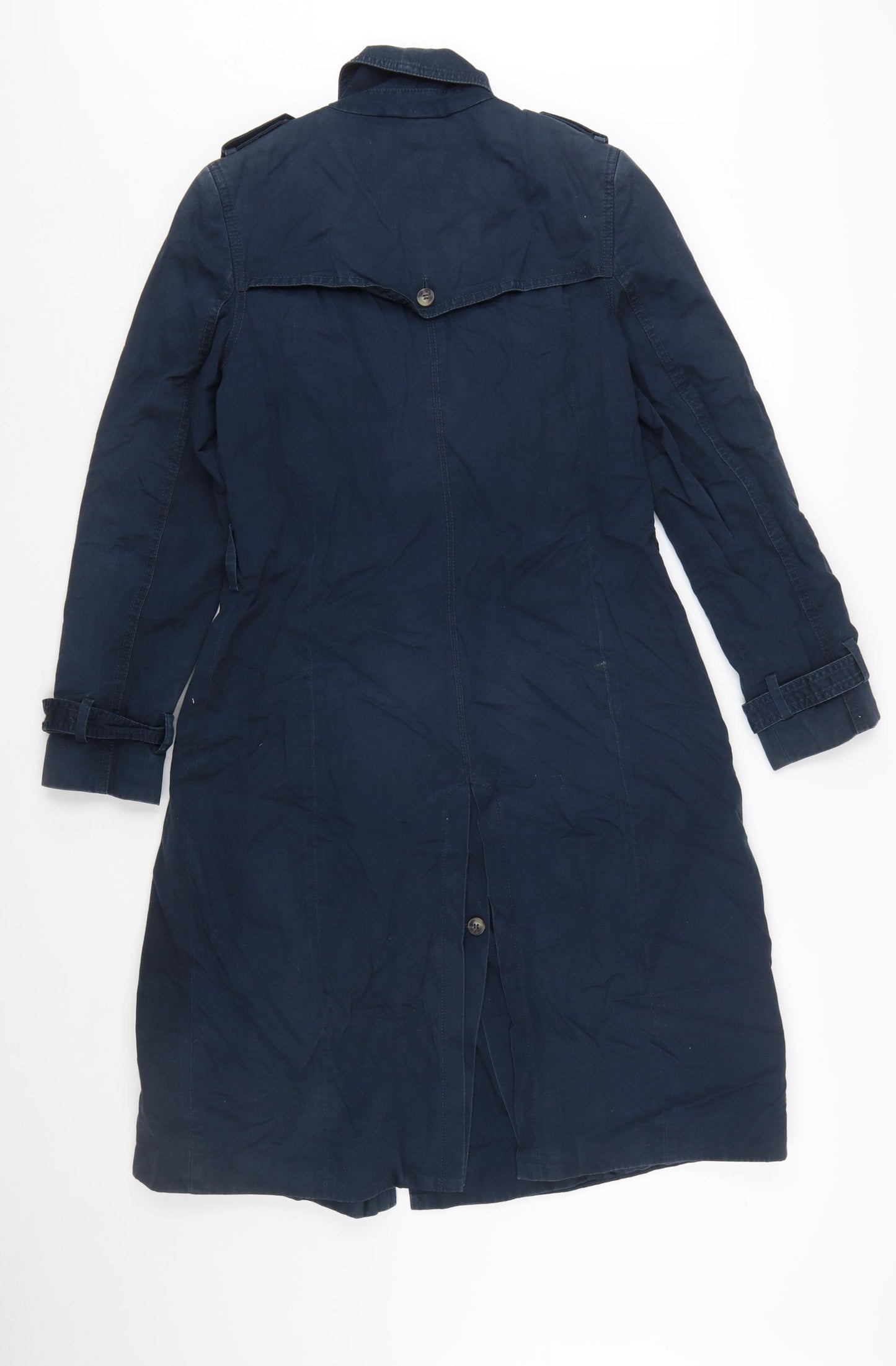 Marks and Spencer Women's Blue Cotton Trench Coat Size 10