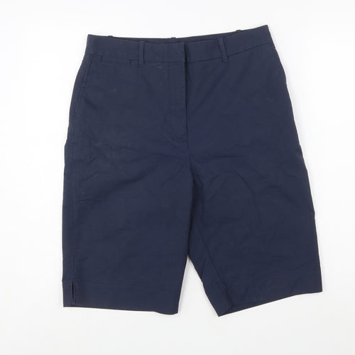 Marks and Spencer Women's Blue Bermuda Cotton Blend Shorts Size 12
