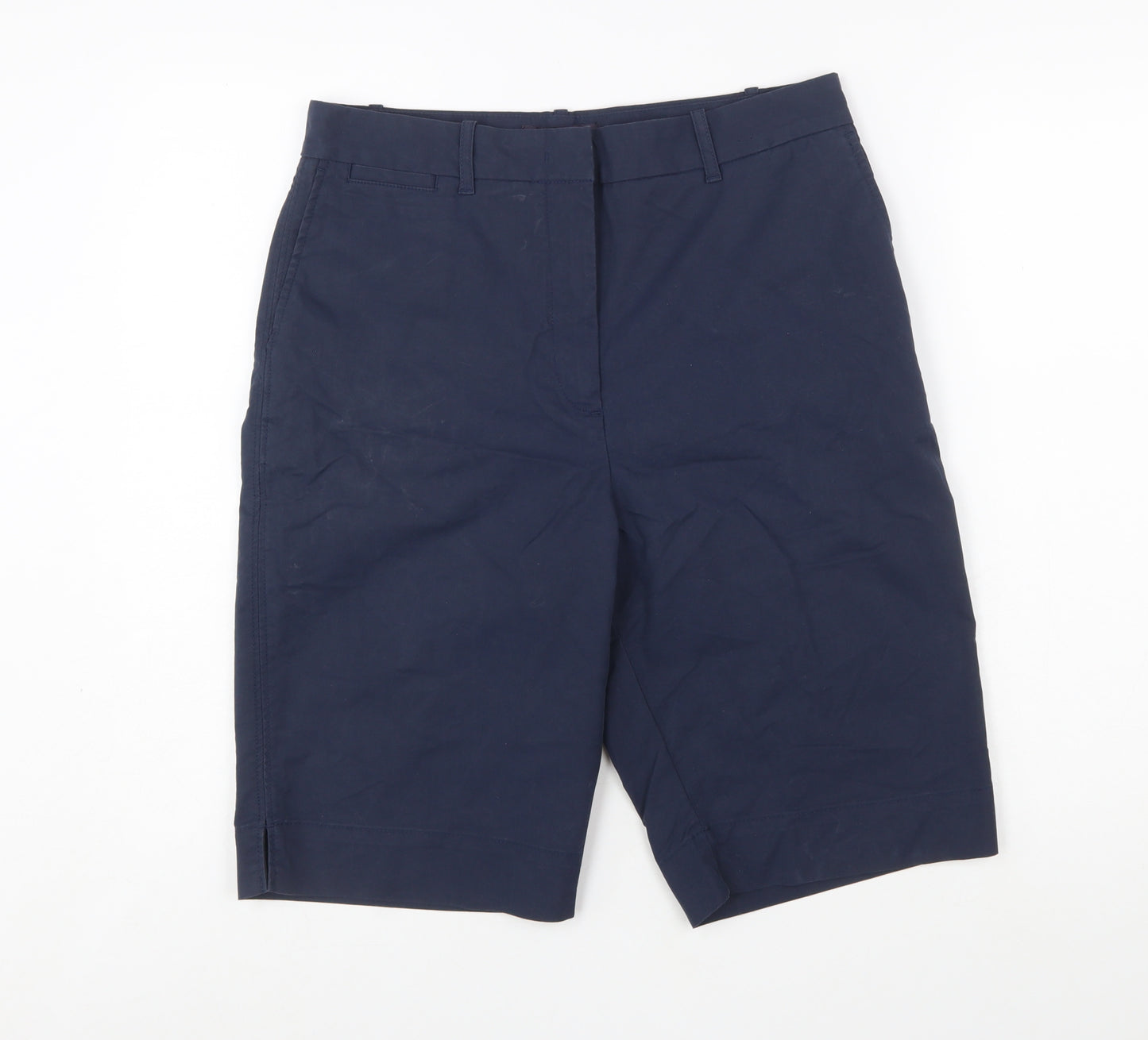 Marks and Spencer Women's Blue Bermuda Cotton Blend Shorts Size 12