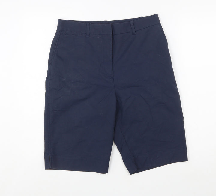 Marks and Spencer Women's Blue Bermuda Cotton Blend Shorts Size 12