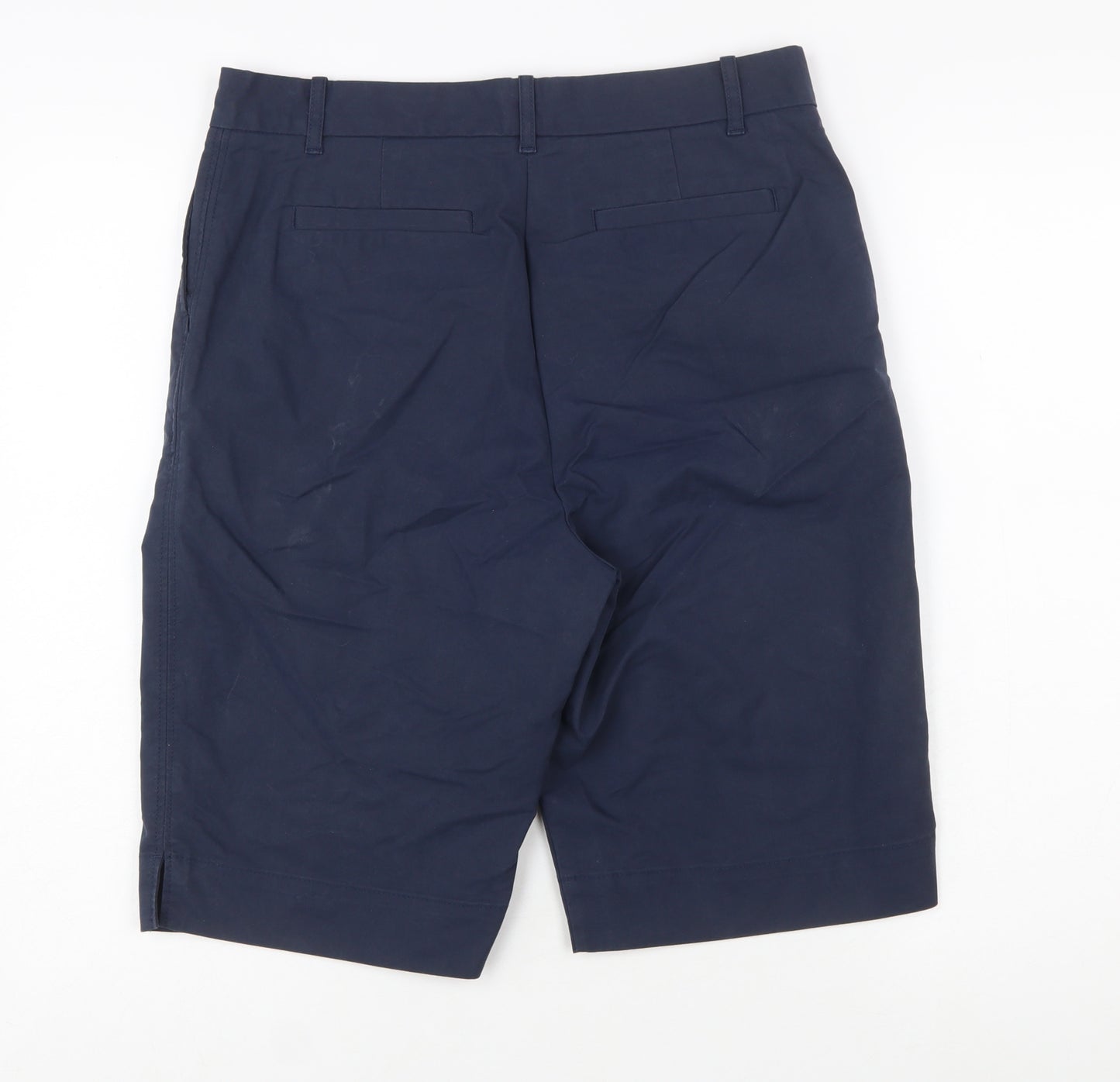 Marks and Spencer Women's Blue Bermuda Cotton Blend Shorts Size 12