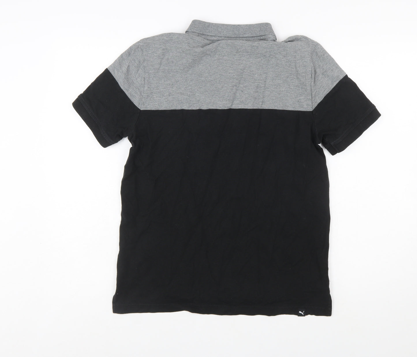 Puma Men's Black & Grey Colourblock Polo Shirt Size S