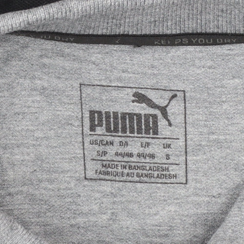 Puma Men's Black & Grey Colourblock Polo Shirt Size S