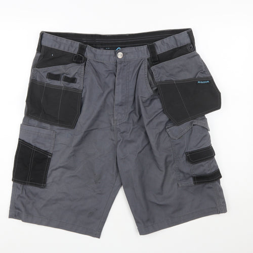 Rigour Men's Grey Cargo Work Shorts W38 Regular Fit