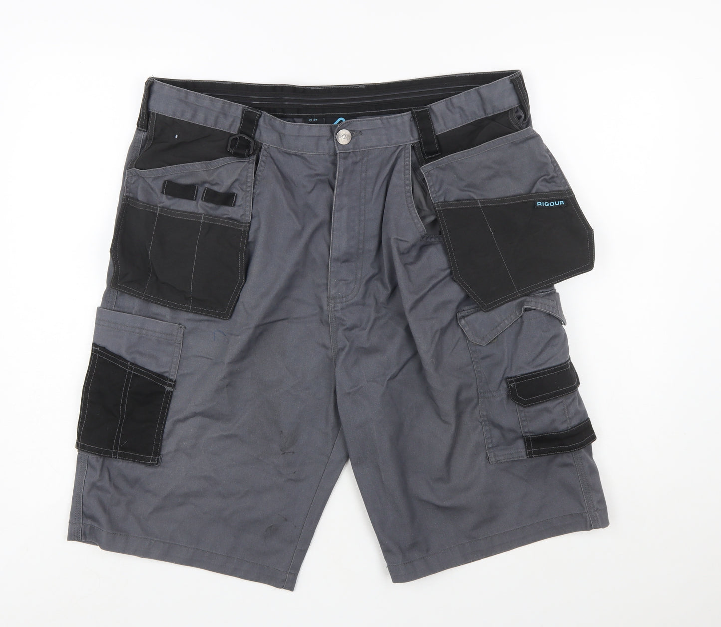 Rigour Men's Grey Cargo Work Shorts W38 Regular Fit