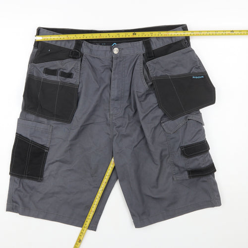 Rigour Men's Grey Cargo Work Shorts W38 Regular Fit