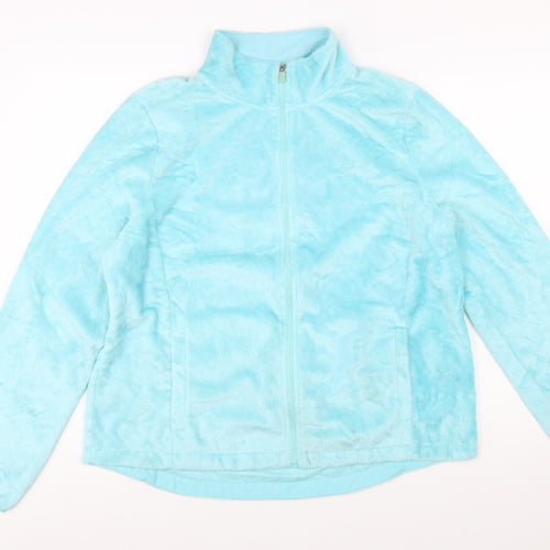 Izod Women Blue Fleece Full Zip Jacket XL Lightweight Casual