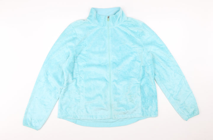 Izod Women Blue Fleece Full Zip Jacket XL Lightweight Casual
