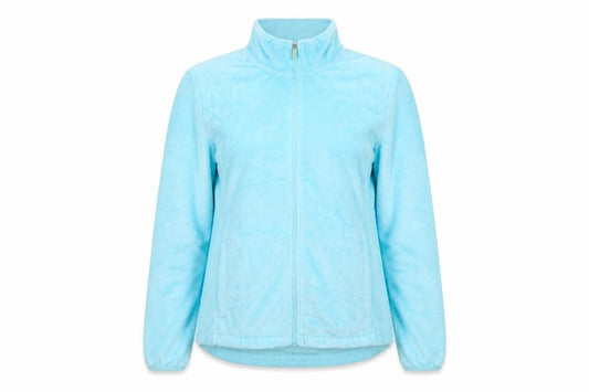 Front view of Izod Women Blue Fleece Full Zip Jacket XL Lightweight Casual
