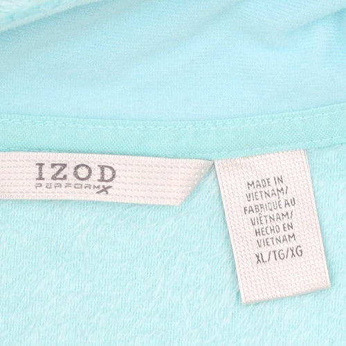 Izod Women Blue Fleece Full Zip Jacket XL Lightweight Casual