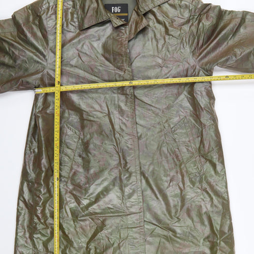 London Fog Women's Green Mid-Length Rain Coat Size 6 Regular