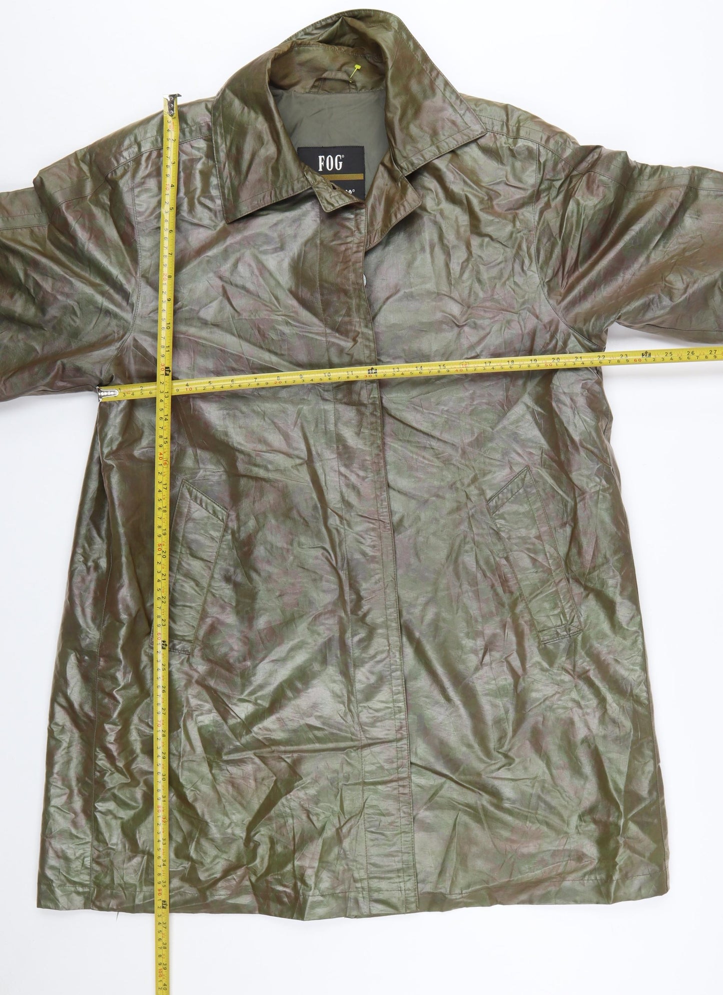 London Fog Women's Green Mid-Length Rain Coat Size 6 Regular